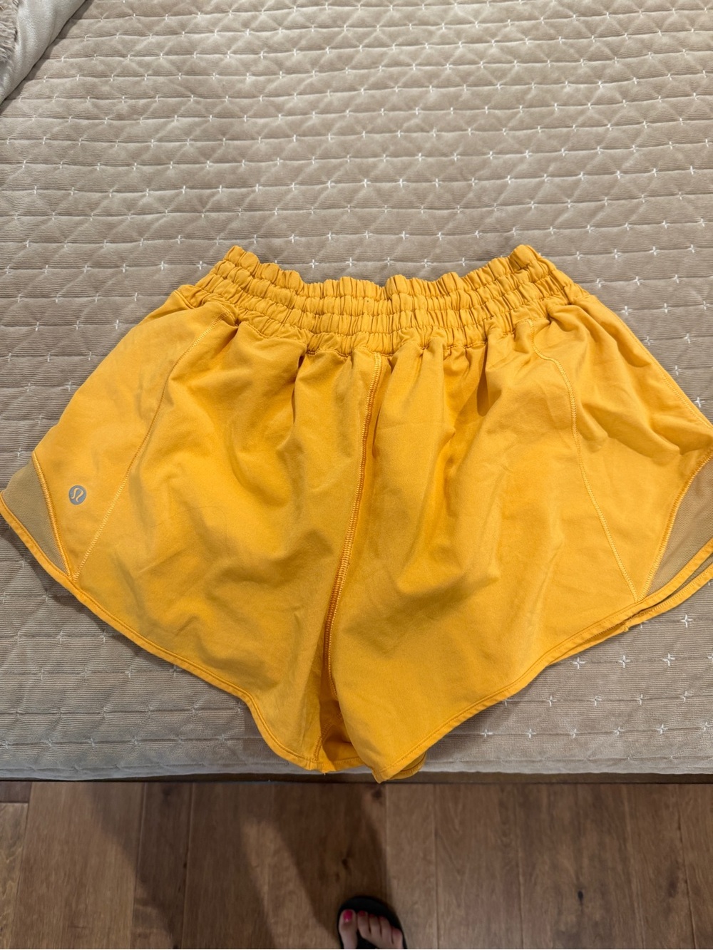 lululemon athletica Bright Yellow High-Waist Athletic Shorts - Picture 2 of 3